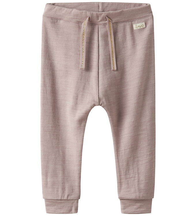 Name It Bukser - Uld - NmfWesso - Shadow Gray/Gold string