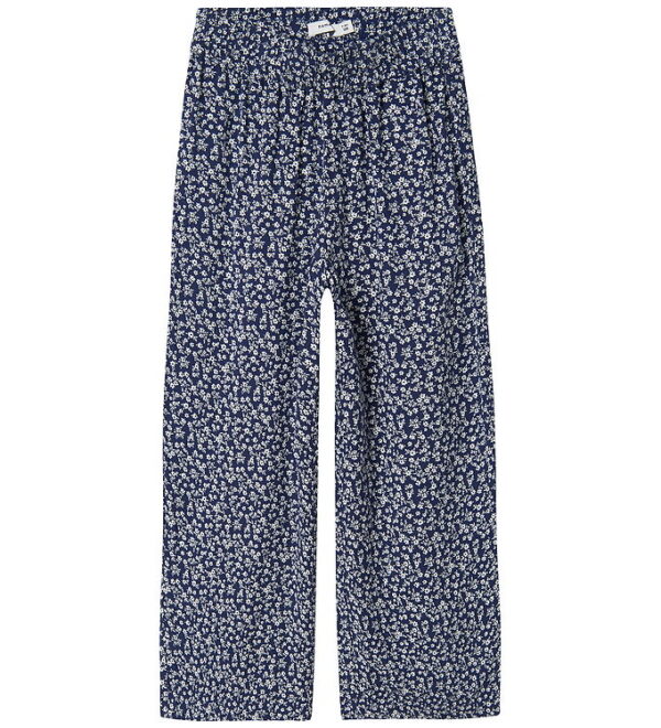 Name It Bukser - Viskose - NkfNettia - Wide - Blueprint/FLOWER