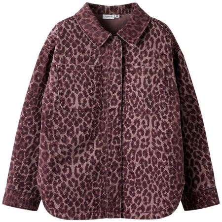 Name It Denimjakke - NkfLeo - Burgundy/Leo