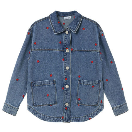 Name It Denimjakke - NkfMandy - Medium Blue Denim/Heart