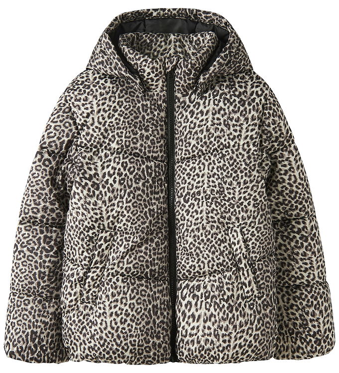 Name It Dynejakke - NkfMory - Birch m. Leopard