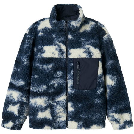 Name It Fleecejakke - Teddy - NkmMilou - Navy Blazer m. Mønster