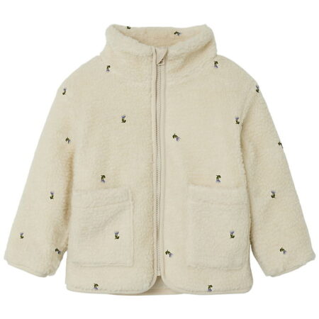 Name It Fleecejakke - Teddy - NmnMagot - Fog/Flower