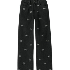 Name It Jeans - NkfRose - Dark Grey Denim m. Sløjfer