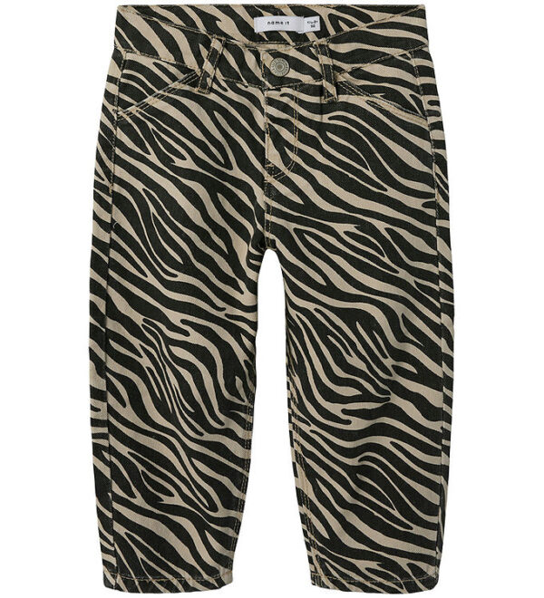 Name It Jeans - NmfBella - Mom Pants - Cement/Black Zebra