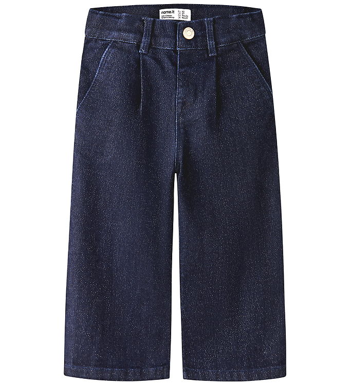 Name It Jeans - NmfRose - Wide - Glitter - Dark Blue Denim