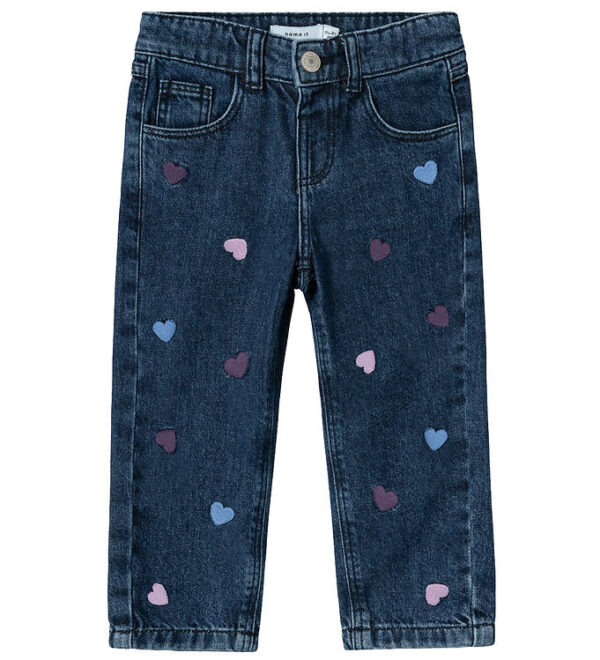 Name It Jeans - Noos - NmfBella - Dark Blue Denim/Heart Embroide