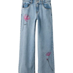 Name It Jeans - Wide - NkfRose - Light Blue Denim/Flower Emb