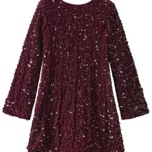 Name It Kjole - NkfRusitta - Burgundy/Black Bow m. Palietter