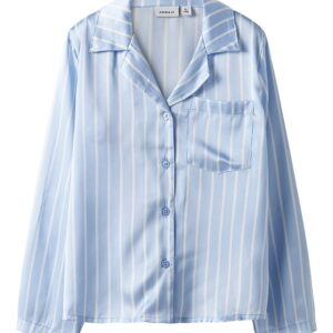 Name It Natskjorte - Satin - NkfRuth - Kentucky Blue