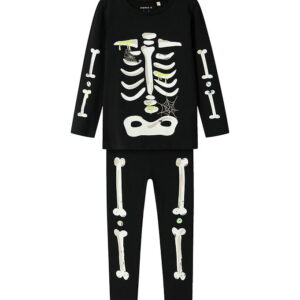 Name It Nattøj - 2-delt - Glow - NmnOwen - Sort/Lemonade