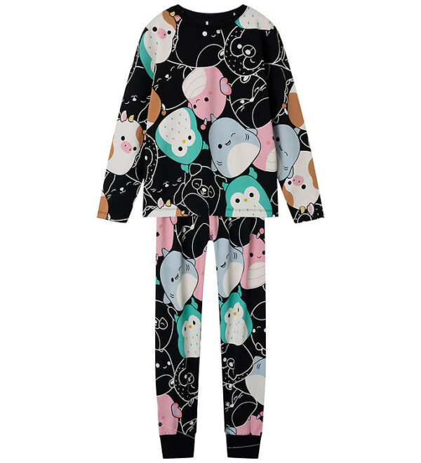 Name It Nattøj 2-delt - Squishmallows - NkfObia - Sort m. Print