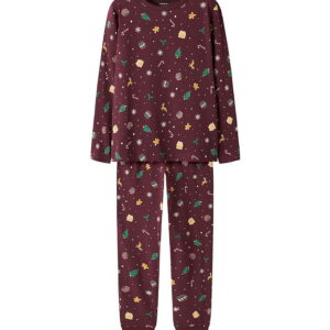 Name It Nattøj - NknVismas - Burgundy/Xmas AOP