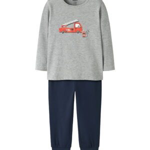 Name It Nattøj - Noos - NmmNightset Firetruck - Gråmeleret/Navy