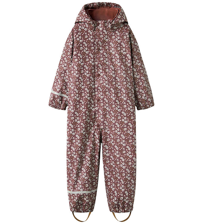 Name It Regndragt m. Fleece - NmfDry10 - Fig m. Blomster