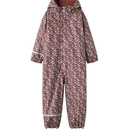 Name It Regndragt m. Fleece - NmfDry10 - Fig m. Blomster