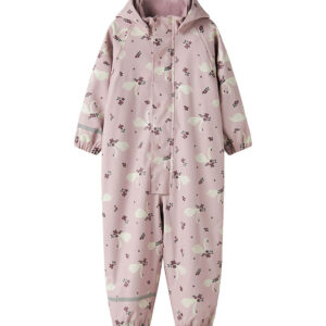 Name It Regndragt m. Fleece - PU - NmfDry10 - Keepsake Lilac/Swa