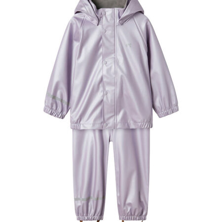 Name It Regntøj m. Seler - NmfDry10 - Metallic - Misty Lilac