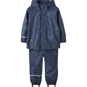 Name It Regntøj m. Seler - NmmDry10 - Vintage Indigo m. Print