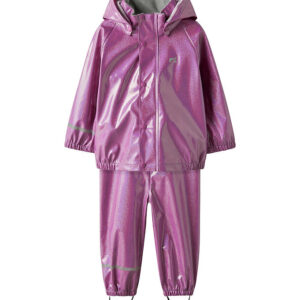 Name It Regntøj m. Seler - PU - NmfDry10 - Iris Orchid m. Glimme