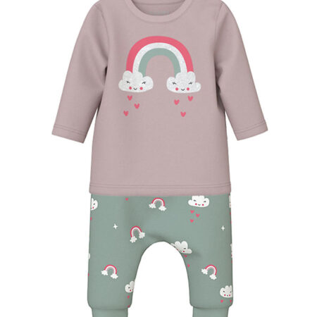 Name It Sæt - Bluse/Bukser - NbfVubie - Burnished Lilac/Jadeite