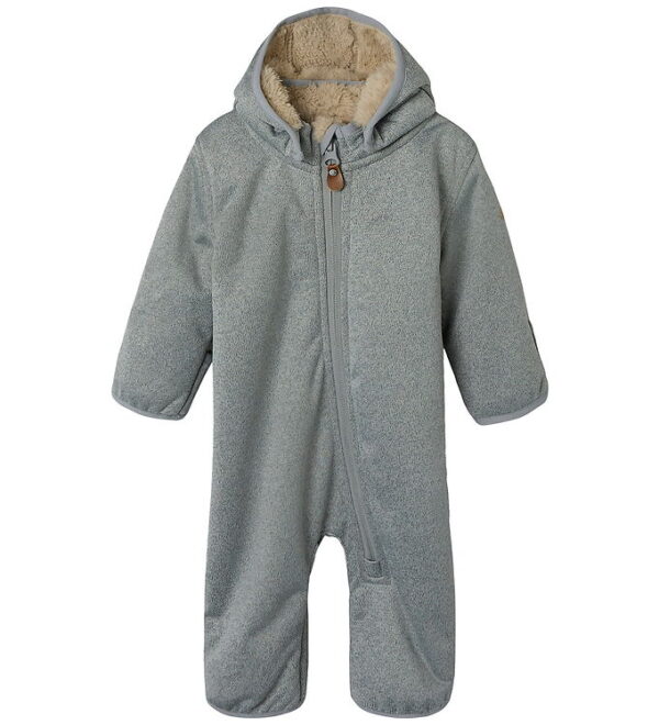 Name It Softshelldragt m. Fleece - NbnMada08 - Grey Melange m. Ø
