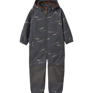 Name It Softshelldragt m. Fleece - Noos - NmmAlfa08 - Grey Pinst