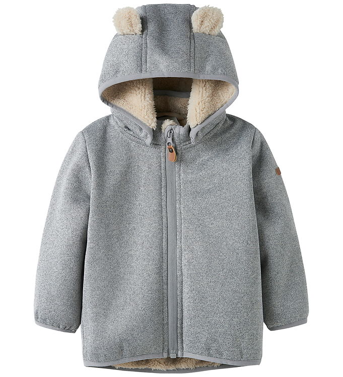 Name It Softshelljakke m. Fleece - NbnMada08 - Grey Melange m. Ø