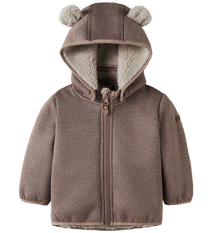 Name It Softshelljakke m. Fleece - NbnMada08 - Silver Mink m. Ør
