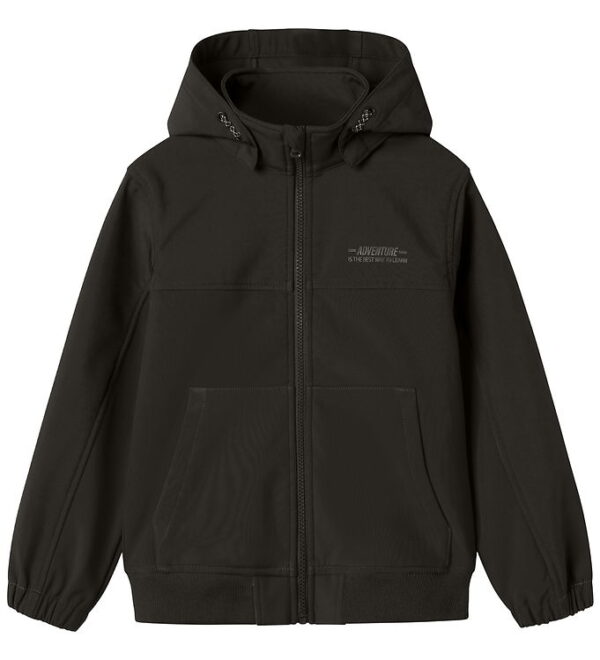 Name It Softshelljakke m. Fleece - NkmAlfa08 - Cool Block - Sort