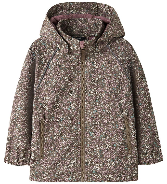 Name It Softshelljakke m. Fleece - NmfAlfa08 - Brown Lentil/Flow
