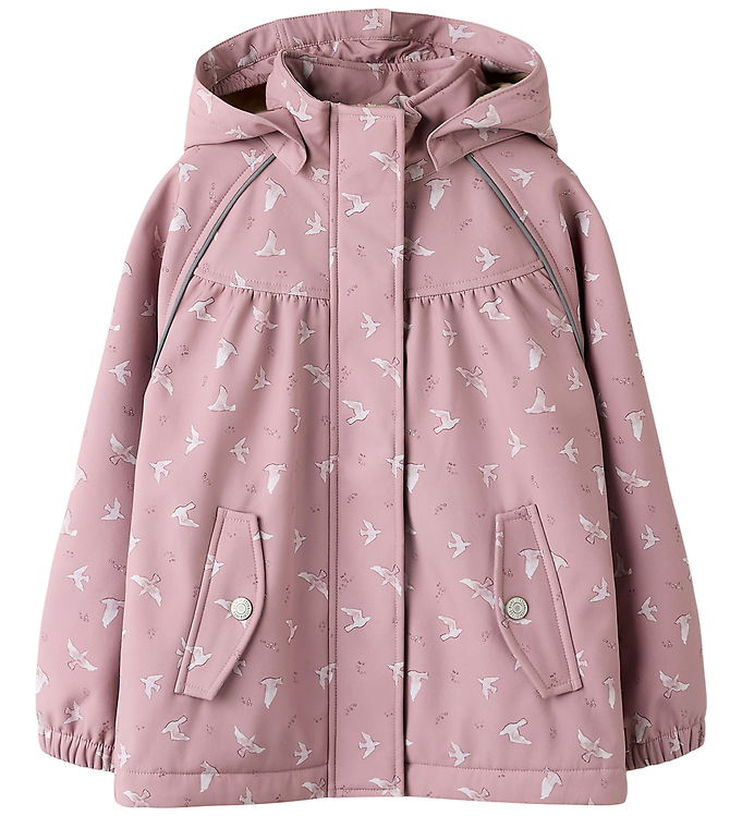 Name It Softshelljakke m. Fleece - NmfAlfa08 - Woodrose/Bird