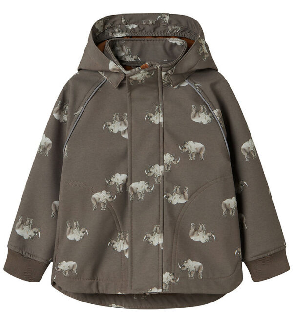 Name It Softshelljakke m. Fleece - NmmAlfa08 - Morel/Rhino
