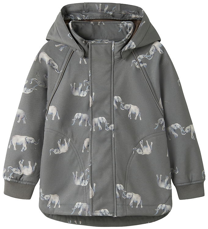 Name It Softshelljakke m. Fleece - NmmAlfa08 - Quiet Shade/Eleph