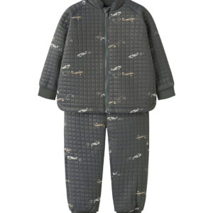 Name It Termotøj m. Fleece - NmmMoon - Grey Pinstripe