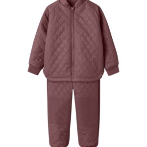 Name It Termotøj m. Fleece - PU - NmfMud - Rose Brown