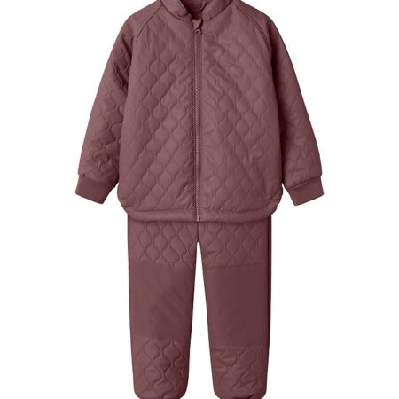 Name It Termotøj m. Fleece - PU - NmfMud - Rose Brown