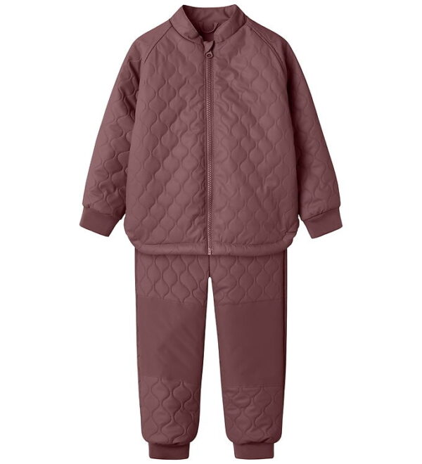 Name It Termotøj m. Fleece - PU - NmfMud - Rose Brown