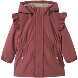 Name It Vinterjakke - NmfSnow05 - Rose Brown m. Flæser