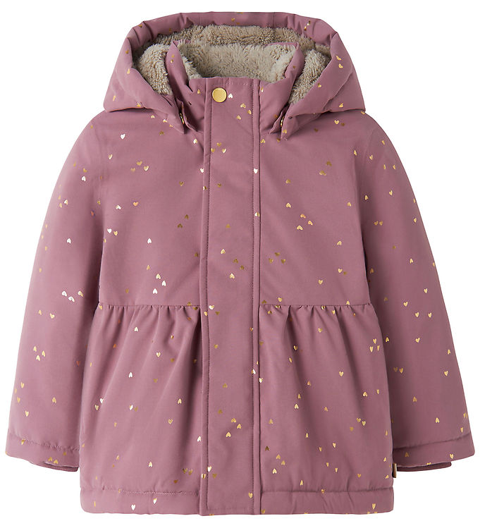 Name It Vinterjakke - NmfSnow05 - Wistful Mauve/Foil Hearts