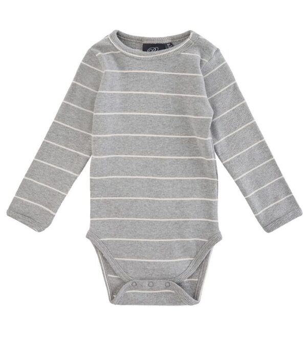 Petit by Sofie Schnoor Body l/æ - Stribet - Grey Melange - 56 - Petit by Sofie Schnoor Body L/Æ