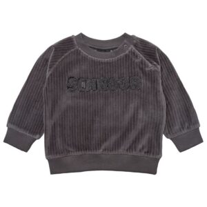 Petit by Sofie Schnoor Sweatshirt - Velour - Dark Grey Melange - 68 - Petit by Sofie Schnoor Sweatshirt