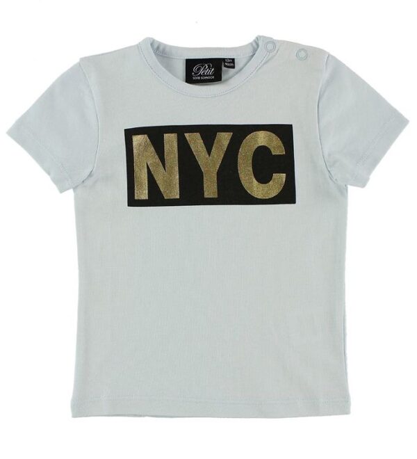 Petit by Sofie Schnoor T-shirt - Lyseblå m. NYC - 74 - Petit by Sofie Schnoor T-Shirt