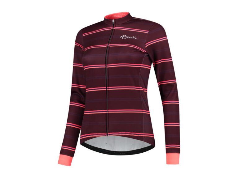 Rogelli Stripe vinterjakke windtex bordeaux/coral dame