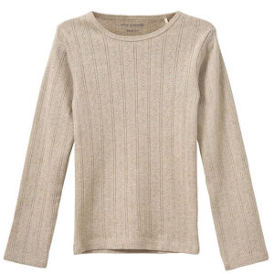 Sofie Schnoor Bluse - PetriciaSY Pointelle - Beige m. Hulmønster