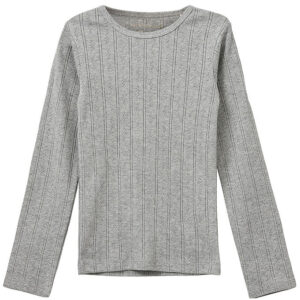 Sofie Schnoor Bluse - PetriciaSY Pointelle - Gråmeleret m. Hulmø