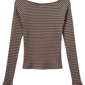 Sofie Schnoor Bluse - Rib - Soma - Brown Striped