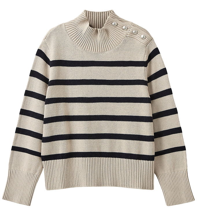 Sofie Schnoor Bluse - Strik - Off White/Navy Stripe