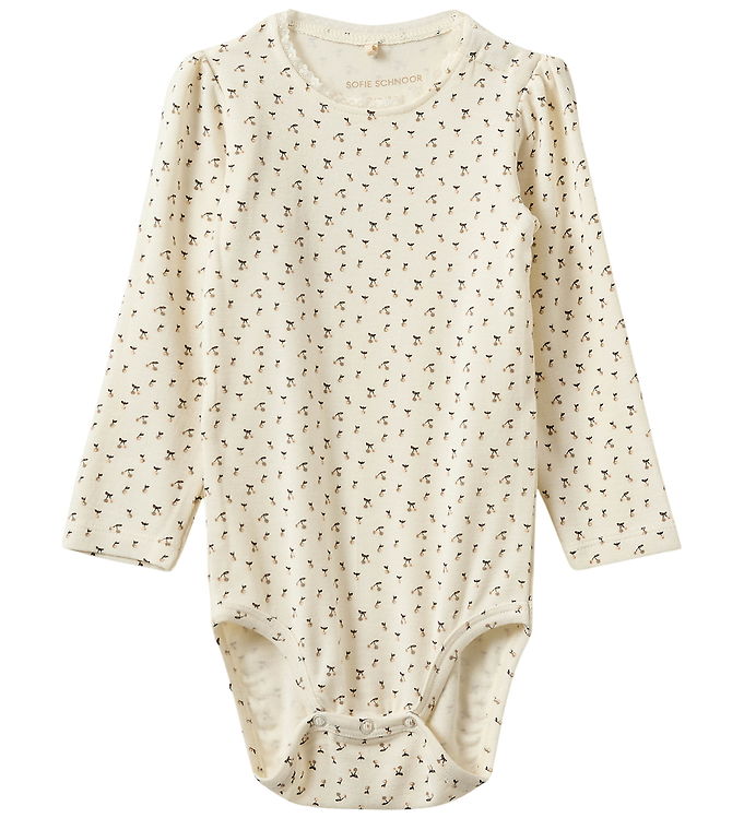 Sofie Schnoor Body l/æ - Modal - DicteKB - Off White AOP Cherry
