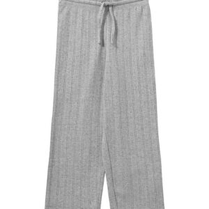 Sofie Schnoor Bukser - LovaSK - Gråmeleret m. Hulmønster